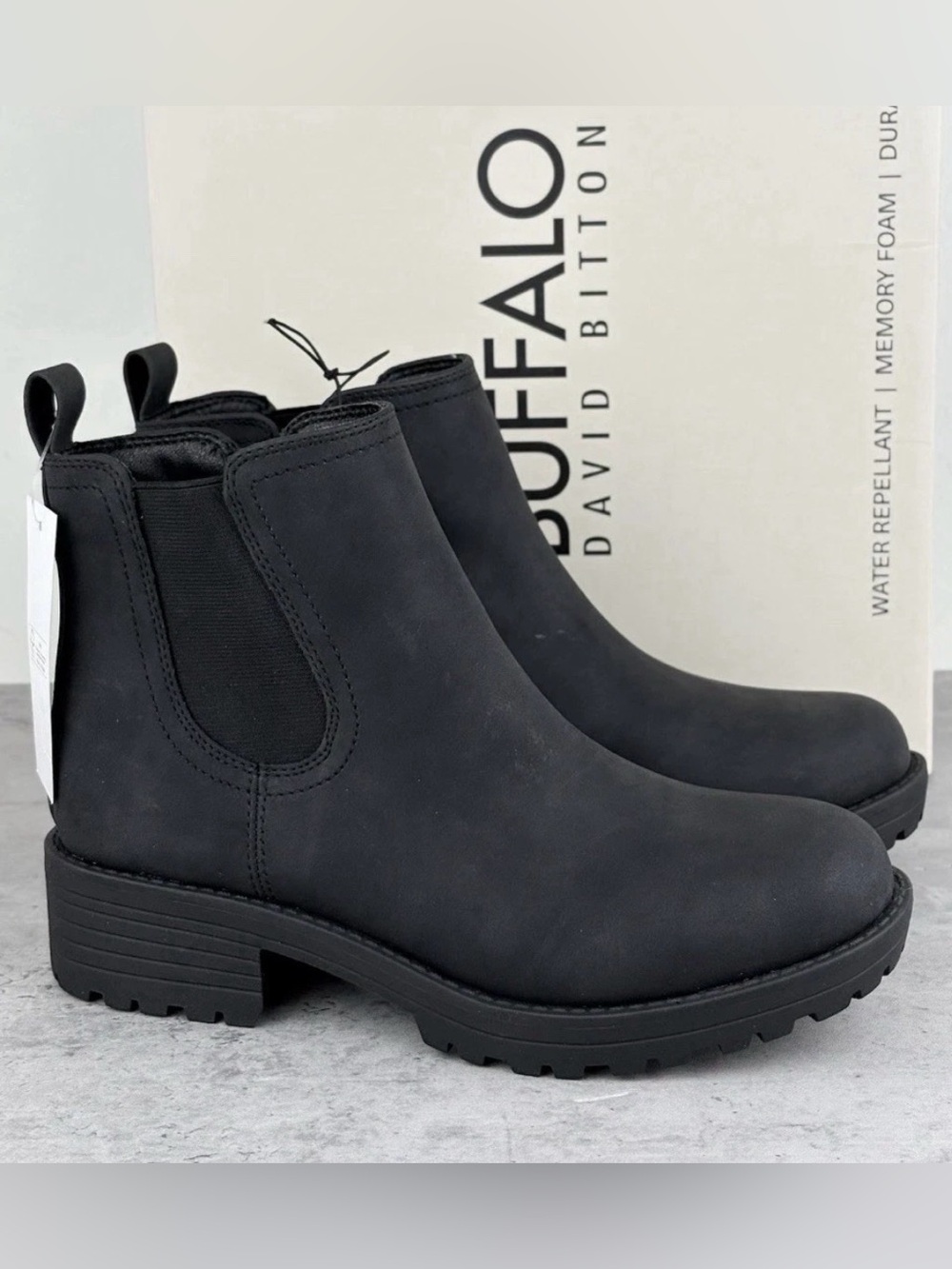 Buffalo David Bitton Chelsea Anna Boots Black Women's US 9 Lug Sole